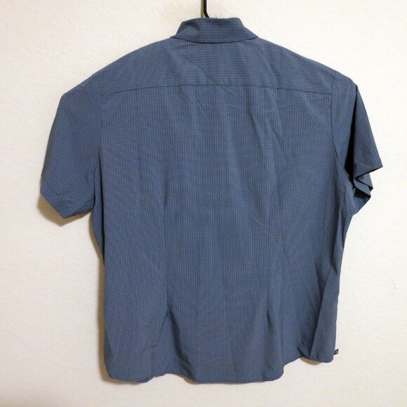 Mizzen Main Shirt Mens XL Short Sleeve Button Classic Fit Blue Circles - Picture 5 of 6